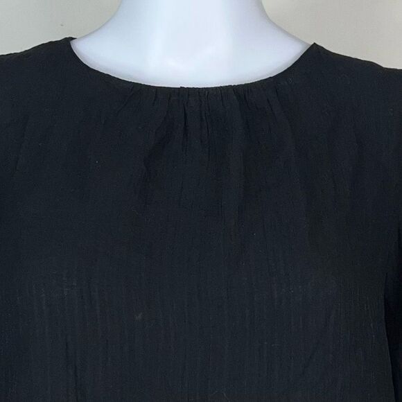 MNG Long Sleeve Gauze Keyhole Back Blouse - Picture 2 of 10